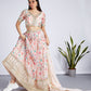 House of Panchhi Cream Colour Organza Floral Design Digital Print Lehenga Choli & Dupatta | Swadesiicart