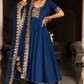 Pomcha Jaipur Minakari Blue Anarkali Set | Swadesiicart