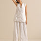 trueBrowns White Pineapple Sleeveless Jacket Pant Set | Swadesiicart