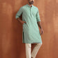 trueBrowns Men's Green Cotton Dobby Kurta | Swadesiicart