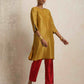 trueBrowns Gold Tissue Kurta Co-ord Set - Swadesiicart