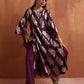 trueBrowns Purple Metallic Straight Kurta Set | Swadesiicart