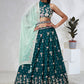 House of Panchhi Green Pure Georgette Sequins And Thread Embroidery Lehenga Choli & Dupatta | Swadesiicart