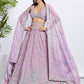 House of Panchhi Lavender Georgette Sequins And Thread Embroidery Lehenga Choli & Dupatta | Swadesiicart