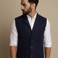 Even Apparels Men's Blue Waistcoat with Notched Lapel | Swadesiicart