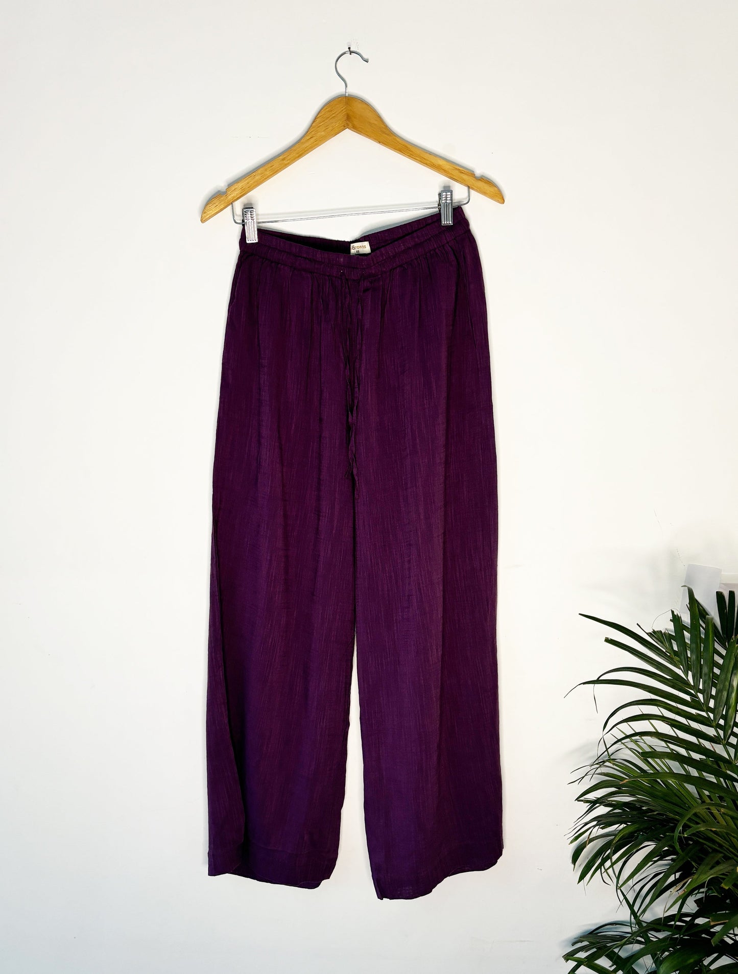 trueBrowns Purple Slub Pant | Swadesiicart