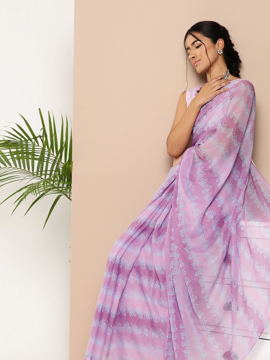 Ahalyaa Womens Chiffon Printed Saree | Swadesiicart