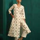 trueBrowns Ivory Rhombus Cotton Angrakha Kurta Pant Set | Swadesiicart