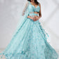 House of Panchhi Turquoise Blue Georgette Sequins And Thread Embroidery Lehenga Choli & Dupatta | Swadesiicart