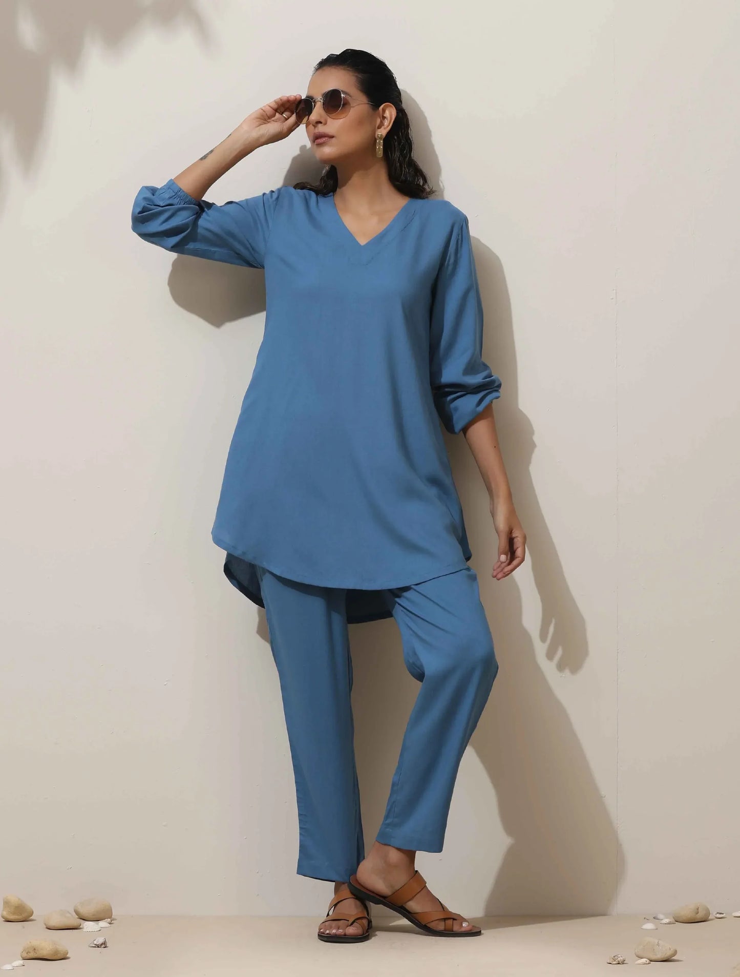 trueBrowns Blue Co-ord Set - Swadesiicart