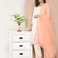 InWeave Women's Cream Straight Kurta Set W Peach White Print Organza Dupatta - Swadesiicart