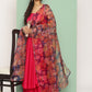 InWeave Women's Fuchsia Sleeveless Kurta Set W Navy Floral Or Dupatta - Swadesiicart