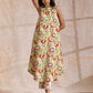 trueBrowns Yellow Overall Floral Block Print Cotton Sleeveless Kurta Pant Set | Swadesiicart