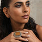 trueBrowns Silver Tone Yellow Stone Ring | Swadesiicart