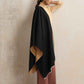 trueBrowns Black Reversible Woollen Stole | Swadesiicart