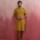 trueBrowns Men's Mustard Mandarin Collar Kurta | Swadesiicart
