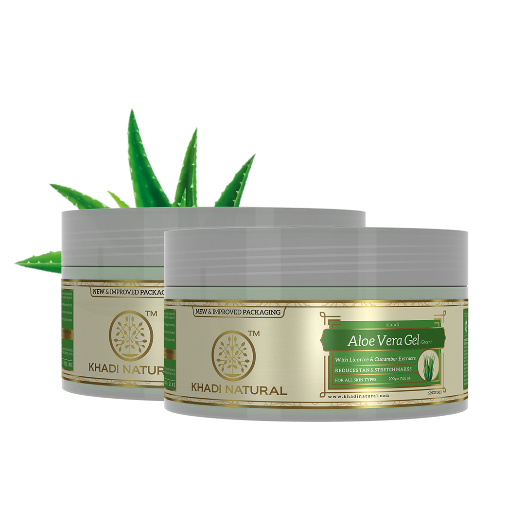 Khadi Natural Aloe vera - green gel Combo Pack Of 2 – 100gm Each Sale