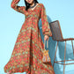 InWeave Women's Rust Edgy Print Dress - Swadesiicart