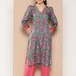 Ahalyaa Women Floral Printed Gotta Patti Floral Crepe Kurta | Swadesiicart