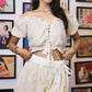 Noroke Sustainable Fabric | Organic cotton with lurex Off Shoulder Co-Ord Set Women - White - Swadesiicart