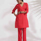 trueBrowns Red Cotton Print Kurta Co-ord Set - Swadesiicart