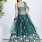 House of Panchhi Pink Pure Georgette Position Printing With Siroski Stone Work Lehenga Choli & Dupatta | Swadesiicart