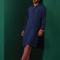 trueBrowns Men's Blue Silk Long Kurta | Swadesiicart