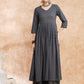 InWeave Women's Grey Chikankari Long Anarkali Kurta Sharara Set - Swadesiicart