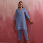 trueBrowns Sky BLue Cotton Kurta Co-ord set - Swadesiicart