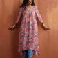 trueBrowns Orange Print A-line Kurta Set | Swadesiicart