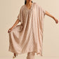 trueBrowns Beige White Floral Silk Print Kaftan Pant Set | Swadesiicart