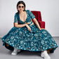 House of Panchhi Teal Net Sequins, Mirror And Thread Embroidery Lehenga Choli & Dupatta | Swadesiicart