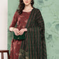 InWeave Women's Long Kurta Set Rust Ajrakh With Green Ajrakh Dupatta - Swadesiicart