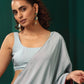 trueBrowns Powder Blue Muslin Silk Scoop Neck Sleeveless Blouse | Swadesiicart