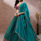 House of Panchhi Printed Embroidery Teal Georgette Sequin Lehenga Choli | Swadesiicart