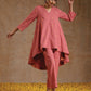 trueBrowns Blush Gold Cotton High-Low Co-Ord Set - Swadesiicart