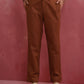 trueBrowns Men's Brown Cotton Twill Pants | Swadesiicart