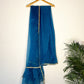 trueBrowns Teal Organza Pre-Stitched Saree | Swadesiicart
