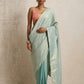 trueBrowns Blue Gold Lurex Ready To Wear Saree | Swadesiicart