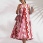 trueBrowns Pink Cotton Abstract Print Dress | Swadesiicart