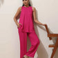 trueBrowns Pink Viscose Co-ord Set - Swadesiicart