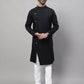 Even Apparels Black Sherwani Kurta With Asymetrical Cut | Swadesiicart