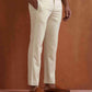 trueBrowns Men's Off White Cotton Twill Pants | Swadesiicart