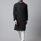Even Apparels Black Long Kurta With Band Collar | Swadesiicart