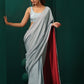 trueBrowns Powder Blue Muslin Silk Ready to Wear Saree | Swadesiicart
