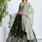 House of Panchhi Turquoise Blue Georgette Sequins And Thread Embroidery Lehenga Choli & Dupatta | Swadesiicart