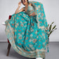 House of Panchhi Sea Green Colour Organza Floral Design Digital Print Lehenga Choli & Dupatta | Swadesiicart