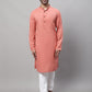 Even Apparels Maroon Pure Cotton Kurta With Band Collar | Swadesiicart
