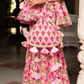 Pomcha Jaipur Nazakat Pink Cotton Hand Block Sharara Set | Swadesiicart