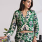 trueBrowns Green Muslin Ikat Shirt Blouse | Swadesiicart
